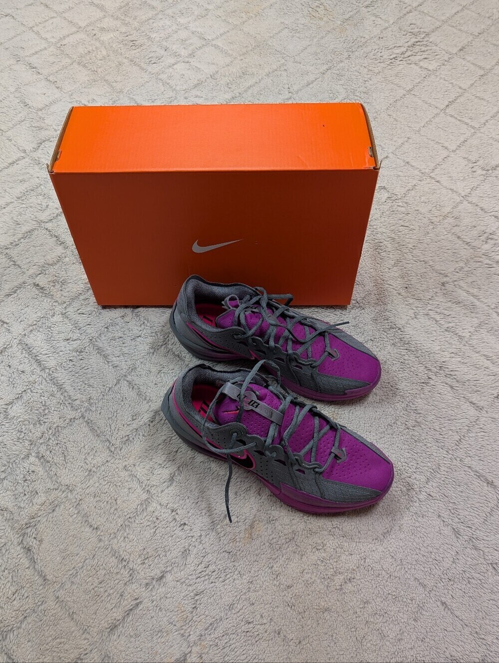 Nike Air Zoom GT Cut 3 Smoke Gray Hot Fuchsia Basketball Shoes Men 10 DV2913-006